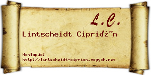Lintscheidt Ciprián névjegykártya